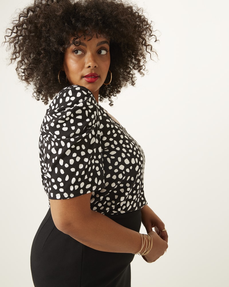 Front of plus size Eleanor Puff Sleeve Top by Socialite | Dia&Co | dia_product_style_image_id:163761